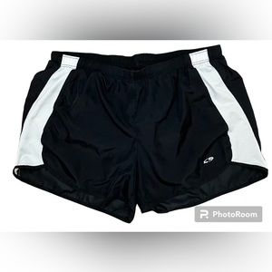 Champion Women’s Running Shorts in Black with White Stripe Sz S